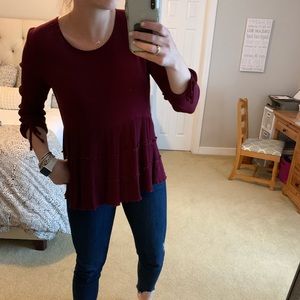 American Eagle burgundy blouse